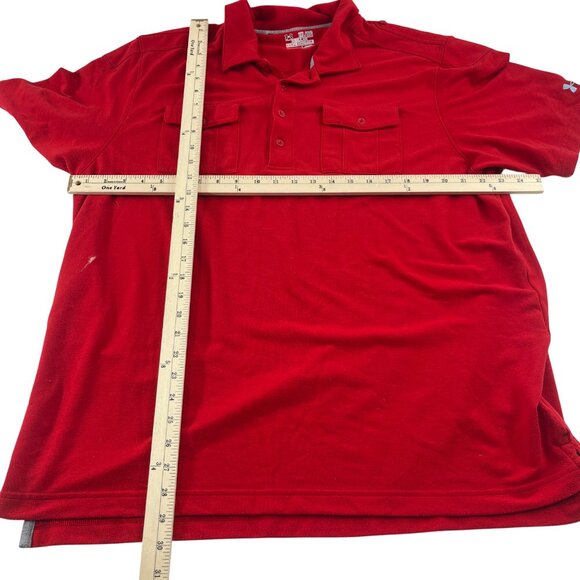 Under Armour Men's Red Polo Shirt 2XL Regular Fit Short Sleeve - Picture 4 of 5